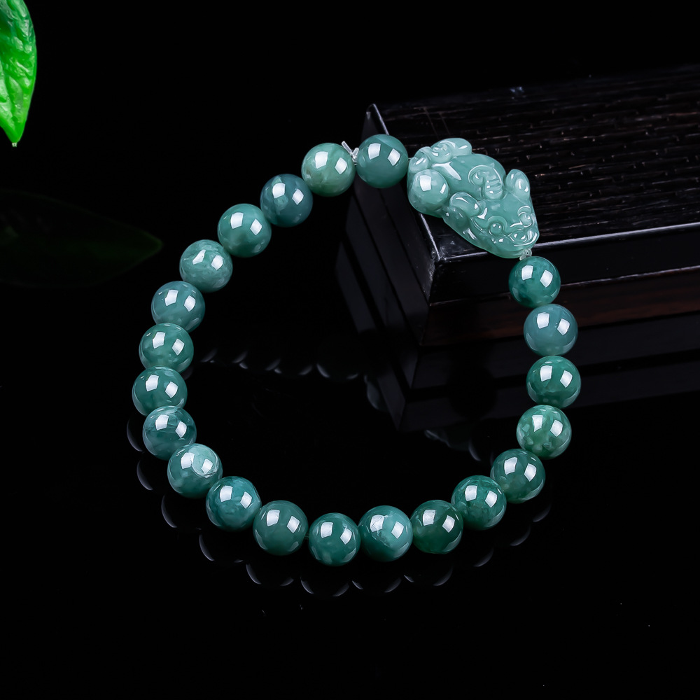 Jewelry & Watches Sp Z Oo Janów Lubelski - Bracciale Pixiu in Giada Birmana Naturale,