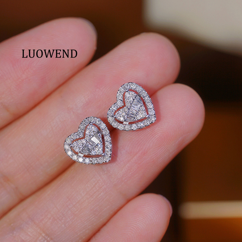 Diamond Stud Earrings - LUOWEND Orecchini da Donna in Oro