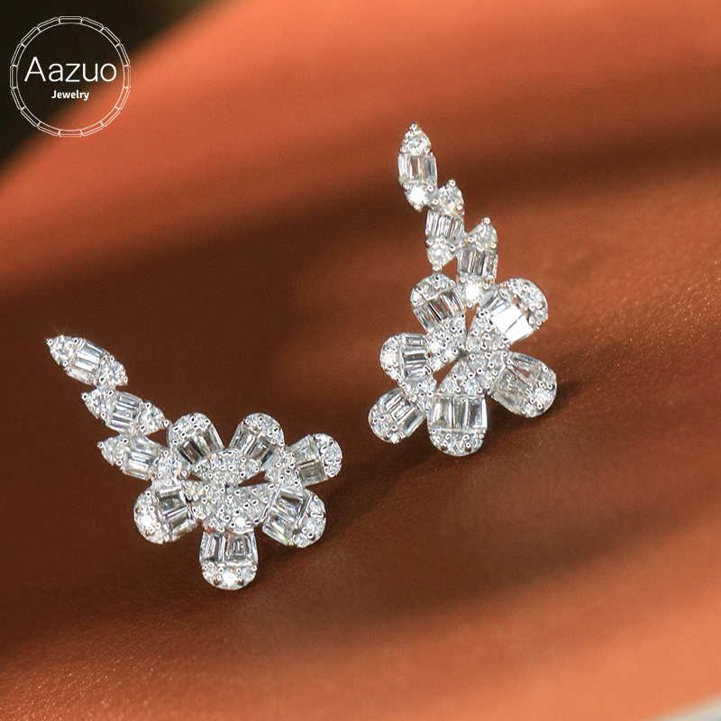 Diamond Stud Earrings - Aazuo Gioielli Raffinati in Oro Bianco