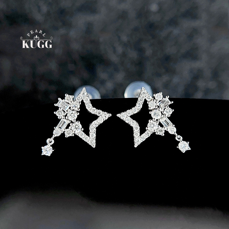 Diamond Stud Earrings - KUGG Orecchini in oro bianco 100%